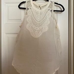 White lacey tank